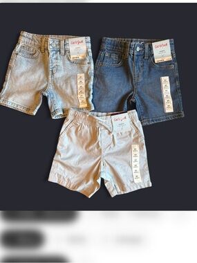 Cat & Jack 3-Pack Kids' Shorts - Light Blue, Dark Blue, Light Gray